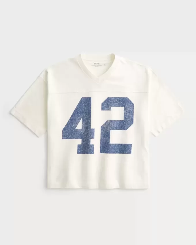Tungvikt Baggy Crop Varsity grafisk fotbollströja