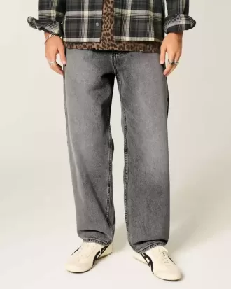 Tvättade grå skater baggy jeans