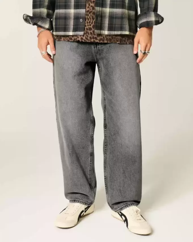 Tvättade grå skater baggy jeans Tvättade grå skater baggy jeans