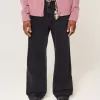 Tvättade svarta Baggy Bootcut-jeans Tvättade svarta Baggy Bootcut-jeans