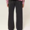 Tvättade svarta Baggy Bootcut-jeans Tvättade svarta Baggy Bootcut-jeans