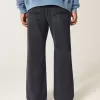 Tvättade svarta Baggy Bootcut-jeans Tvättade svarta Baggy Bootcut-jeans
