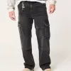 Tvättade svarta Baggy Cargo Jeans Tvättade svarta Baggy Cargo Jeans