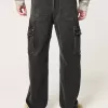 Tvättade svarta Baggy Cargo Jeans Tvättade svarta Baggy Cargo Jeans