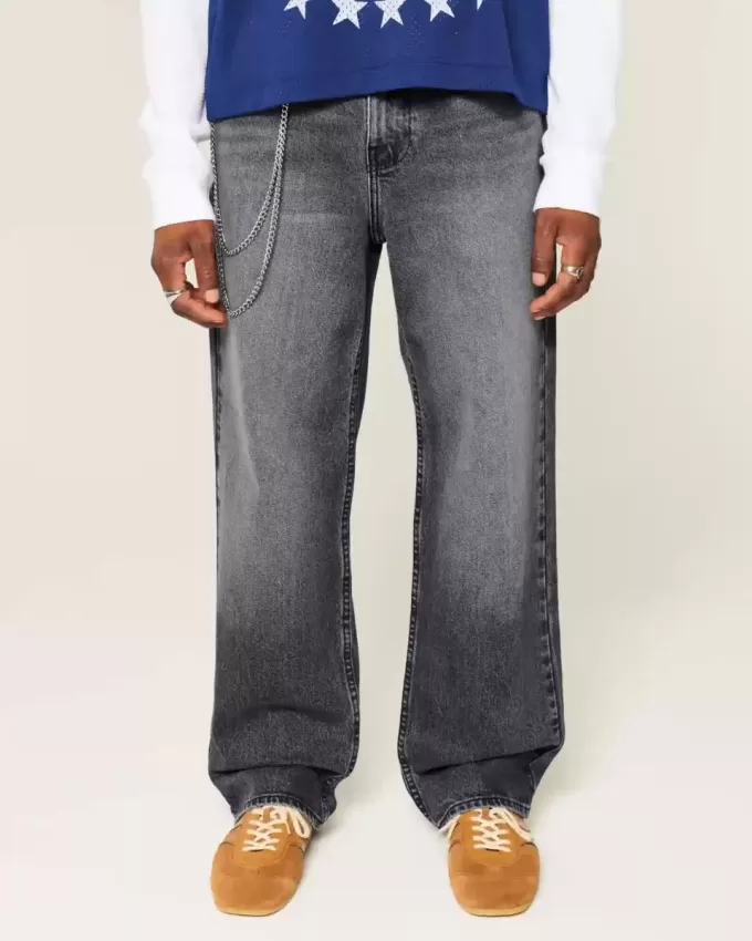 Tvättade svarta baggy jeans Tvättade svarta baggy jeans