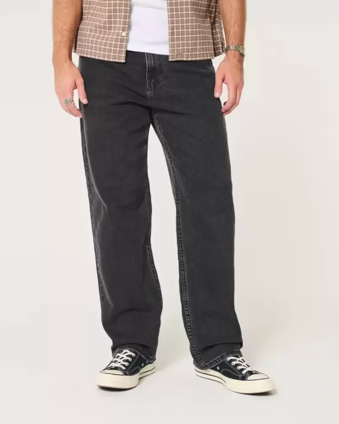 Tvättade svarta baggy jeans Tvättade svarta baggy jeans