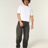 Tvättade Svarta Broderade Snake Skater Baggy Jeans Tvättade Svarta Broderade Snake Skater Baggy Jeans