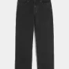 Tvättade svarta dubbade baggy jeans Tvättade svarta dubbade baggy jeans