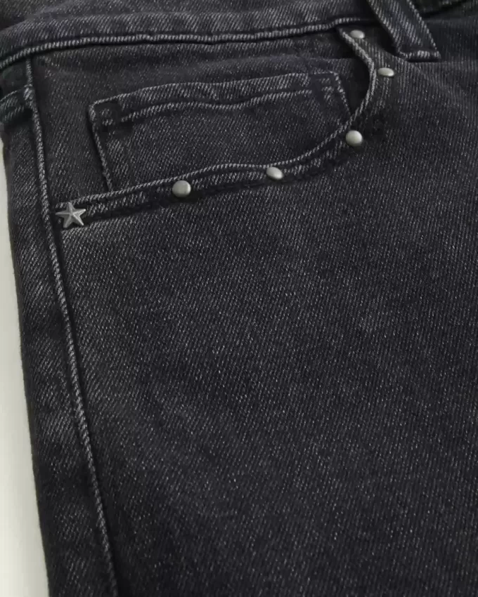 Tvättade svarta dubbade baggy jeans Tvättade svarta dubbade baggy jeans