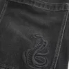 Tvättade svarta halvlånga skaterbaggy jeans Tvättade svarta halvlånga skaterbaggy jeans