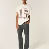 Tvättade svarta lösa jeans Tvättade svarta lösa jeans