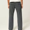 Tvättade svarta lösa jeans Tvättade svarta lösa jeans