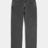 Tvättade svarta lösa jeans Tvättade svarta lösa jeans