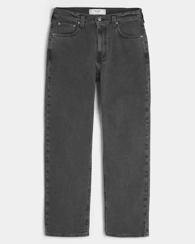 Tvättade svarta lösa jeans Tvättade svarta lösa jeans