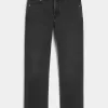 Tvättade svarta raka jeans Tvättade svarta raka jeans