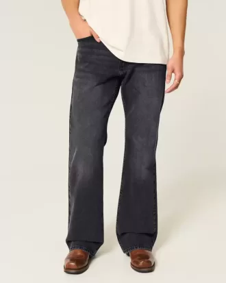 Tvättade svarta Relaxed Bootcut-jeans
