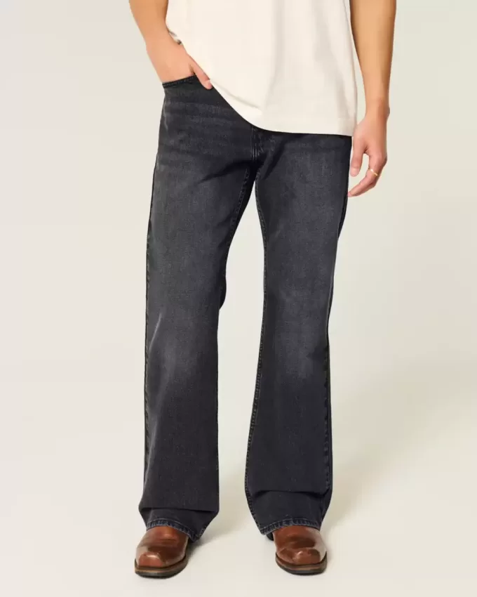 Tvättade svarta Relaxed Bootcut-jeans Tvättade svarta Relaxed Bootcut-jeans