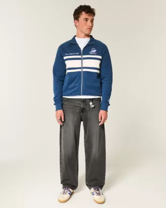 Tvättade svarta skater baggy jeans