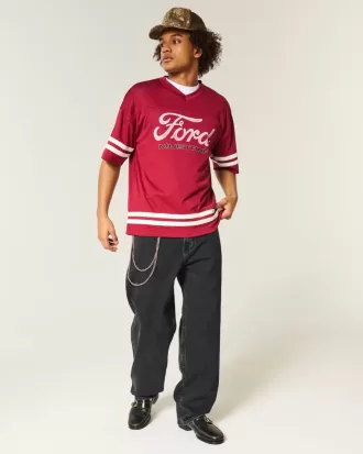 Tvättade svarta skater baggy jeans