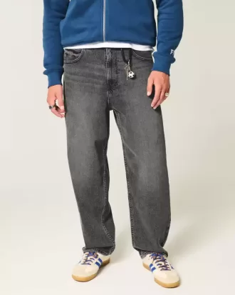 Tvättade svarta skater baggy jeans