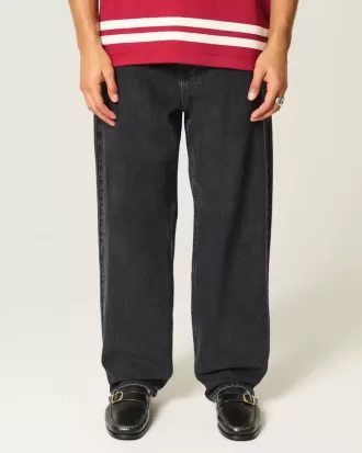 Tvättade svarta skater baggy jeans