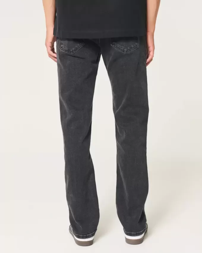 Tvättade svarta slimmade raka jeans Tvättade svarta slimmade raka jeans