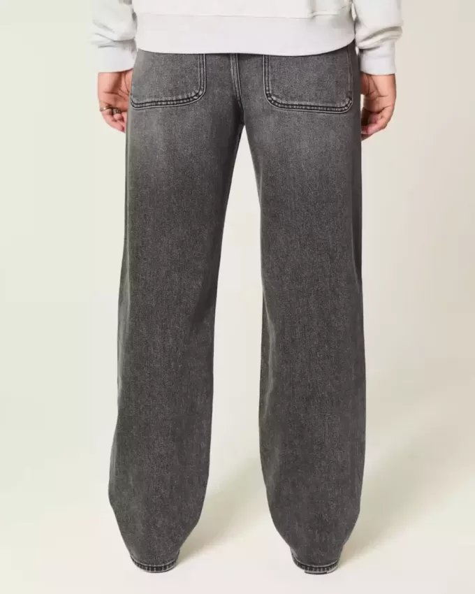 Tvättade svarta Star Graphic Baggy Jeans Tvättade svarta Star Graphic Baggy Jeans