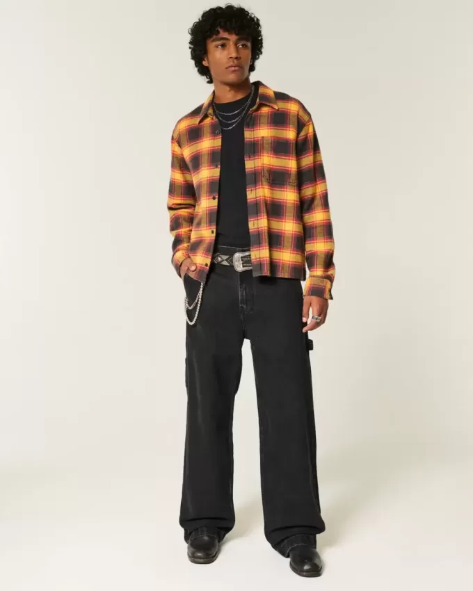 Tvättade svarta superbaggy målarjeans Tvättade svarta superbaggy målarjeans