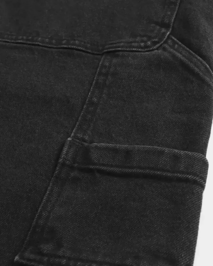 Tvättade svarta superbaggy målarjeans Tvättade svarta superbaggy målarjeans