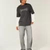 Tvättade svarta utsmyckade grafiska baggy jeans Tvättade svarta utsmyckade grafiska baggy jeans