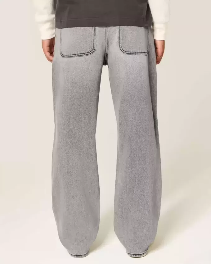 Tvättade svarta utsmyckade grafiska baggy jeans Tvättade svarta utsmyckade grafiska baggy jeans