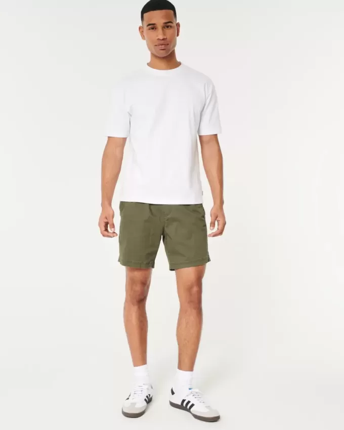 Twill Pull-On Shorts 7″ Twill Pull-On Shorts 7″