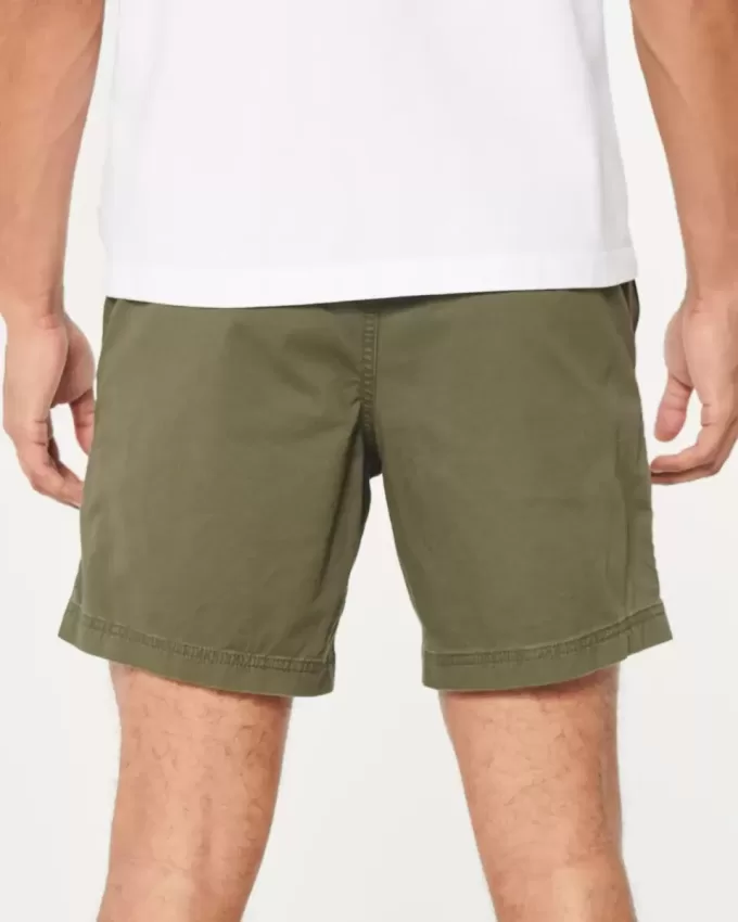 Twill Pull-On Shorts 7″ Twill Pull-On Shorts 7″