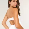 Twist Bust Eyelet Strapless Midi-klänning