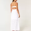 Twist Bust Eyelet Strapless Midi-klänning