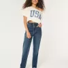 Ultra High-Rise Dark Wash 90-tals raka jeans Ultra High-Rise Dark Wash 90-tals raka jeans
