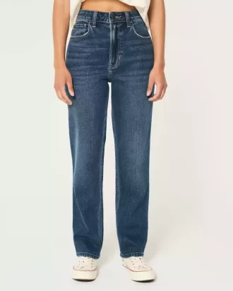 Ultra High-Rise Dark Wash 90-tals raka jeans Ultra High-Rise Dark Wash 90-tals raka jeans
