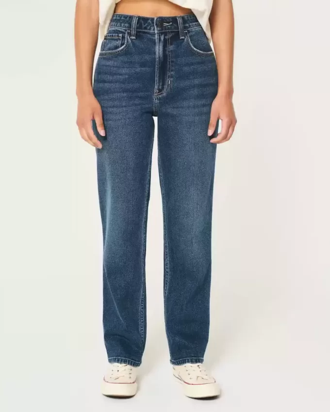 Ultra High-Rise Dark Wash 90-tals raka jeans Ultra High-Rise Dark Wash 90-tals raka jeans