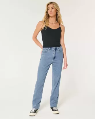 Ultra High-Rise Medium Wash 90-tals raka jeans
