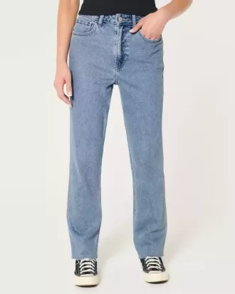 Ultra High-Rise Medium Wash 90-tals raka jeans