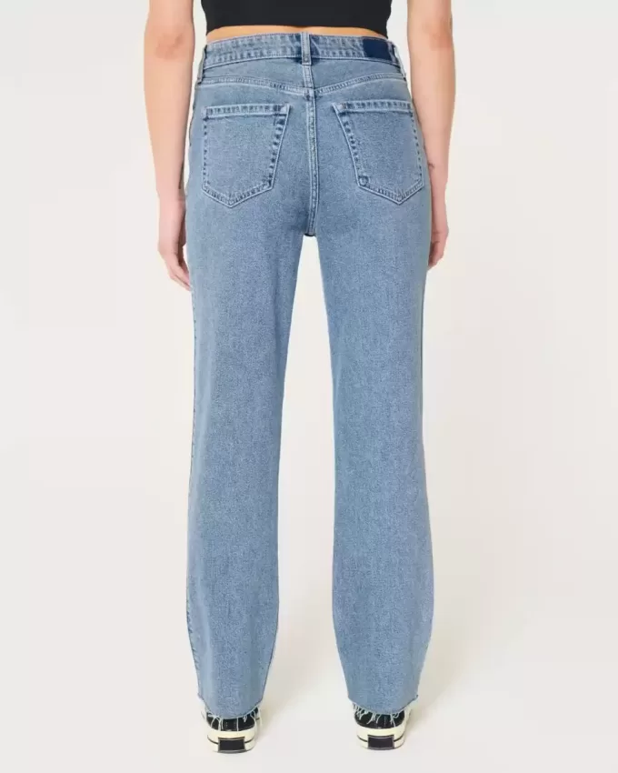 Ultra High-Rise Medium Wash 90-tals raka jeans