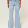Ultra Low-Rise Distressed Light Wash Sequin Flare Jeans Ultra Low-Rise Distressed Light Wash Sequin Flare Jeans
