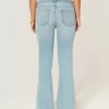 Ultra Low-Rise Light Wash Floral Brodery Flare Jeans Ultra Low-Rise Light Wash Floral Brodery Flare Jeans
