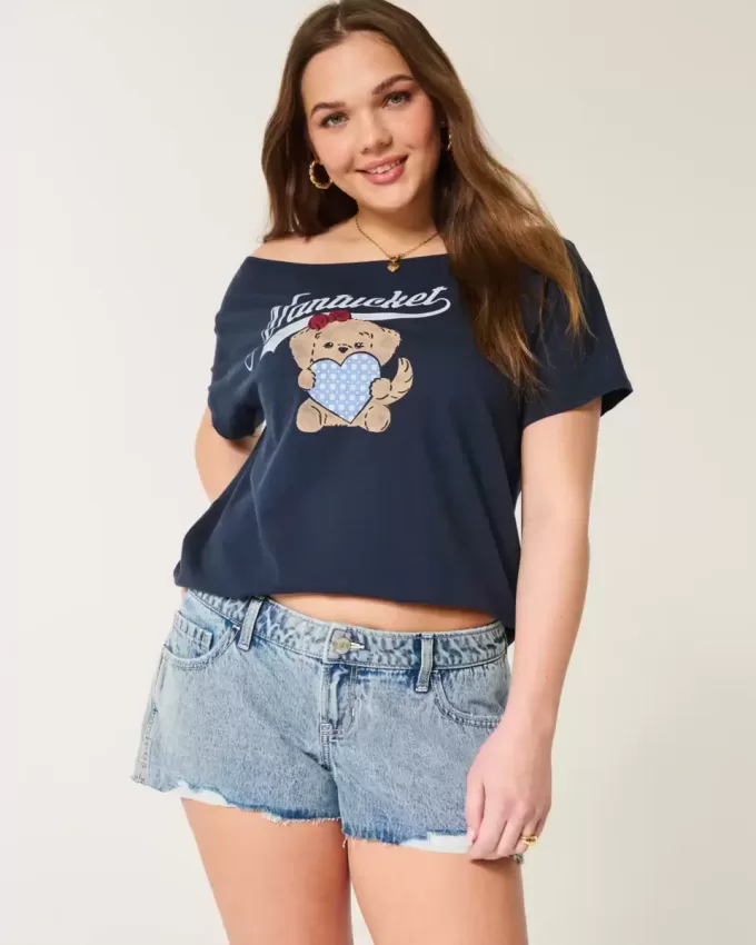 Ultra Low-Rise Light Wash Mini jeansshorts