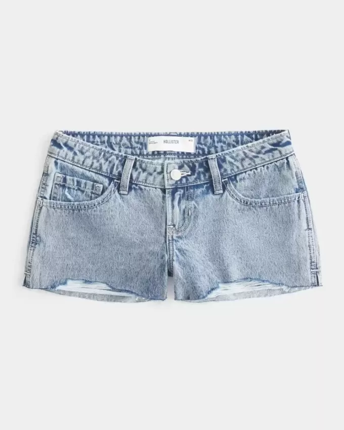 Ultra Low-Rise Light Wash Mini jeansshorts