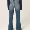 Ultra Low-Rise Medium Wash Broderade Flare Jeans Ultra Low-Rise Medium Wash Broderade Flare Jeans