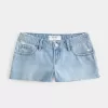 Ultra Low-Rise Ripped Medium Wash Mini jeansshorts