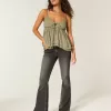 Ultra Low-Rise Washed Black Flare Jeans Ultra Low-Rise Washed Black Flare Jeans