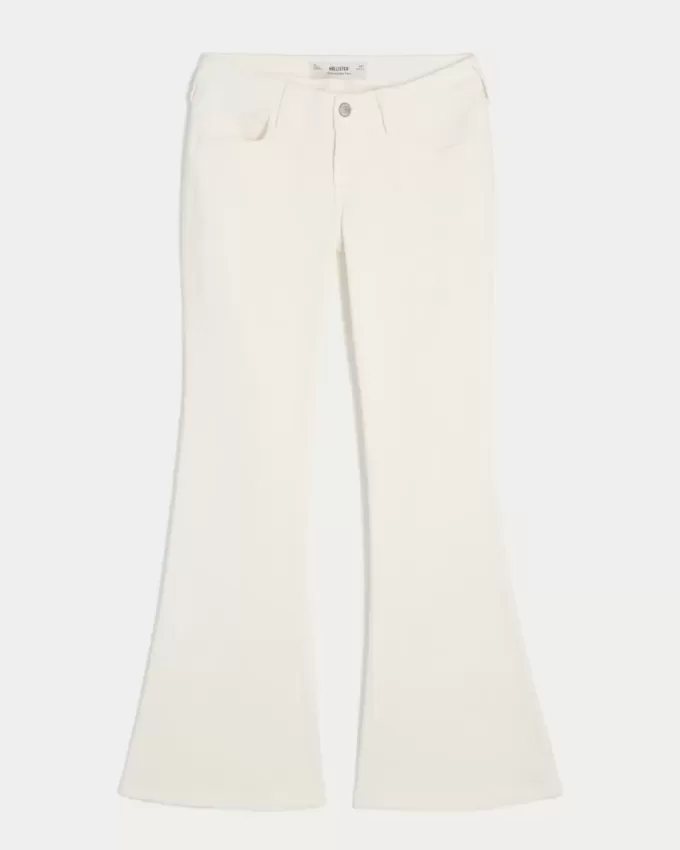 Ultra Low-Rise White Broderade Pocket Flare Jeans Ultra Low-Rise White Broderade Pocket Flare Jeans