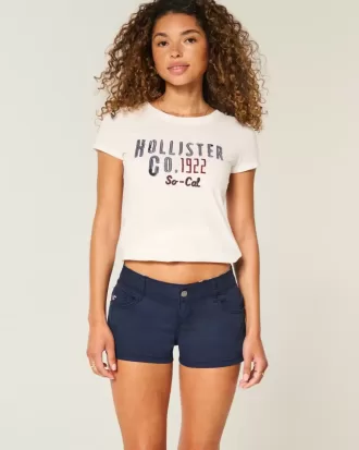 Ultralåg marinblå twill minishorts Ultralåg marinblå twill minishorts